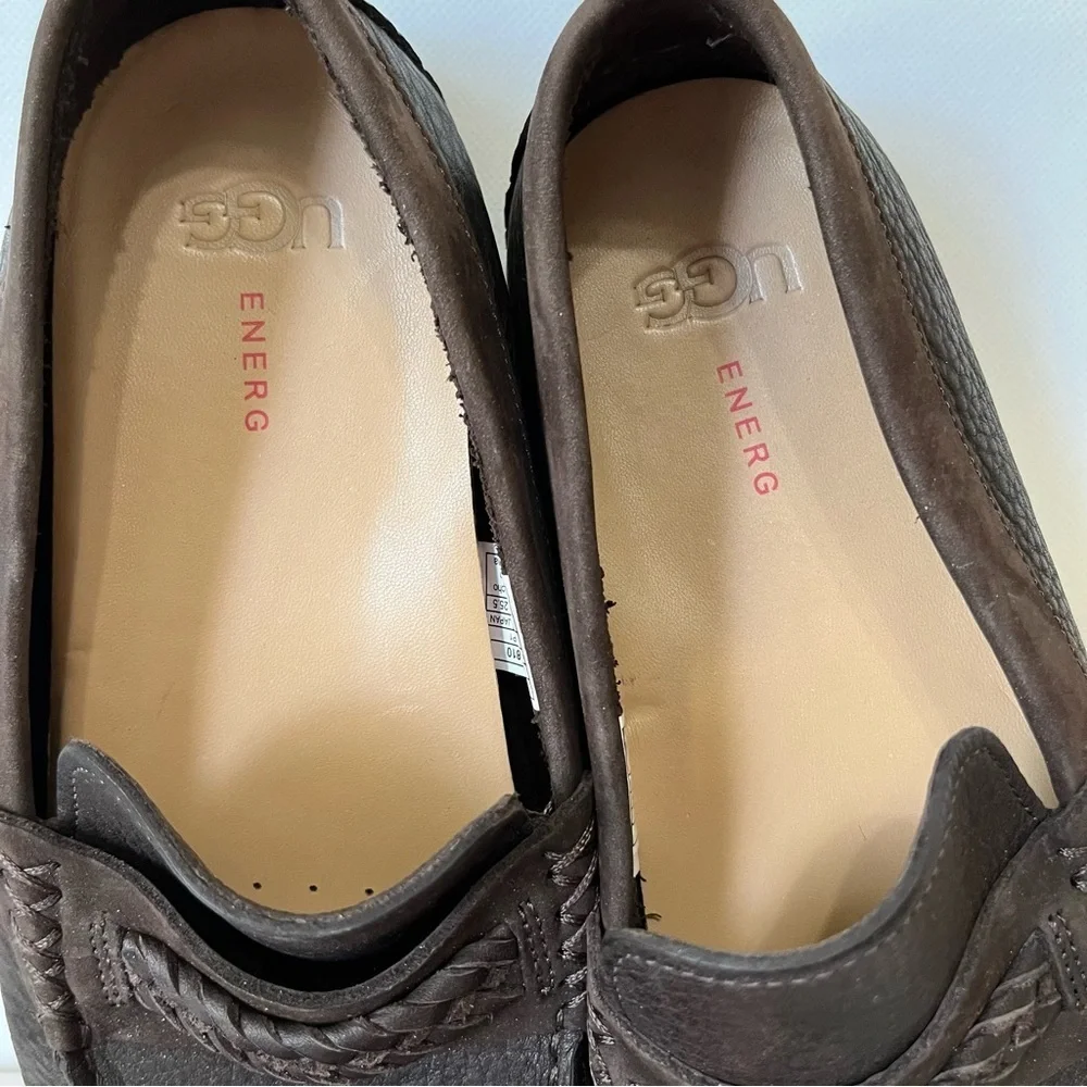 Ugg Henrick Brown Leather Slip On Loafers 110680